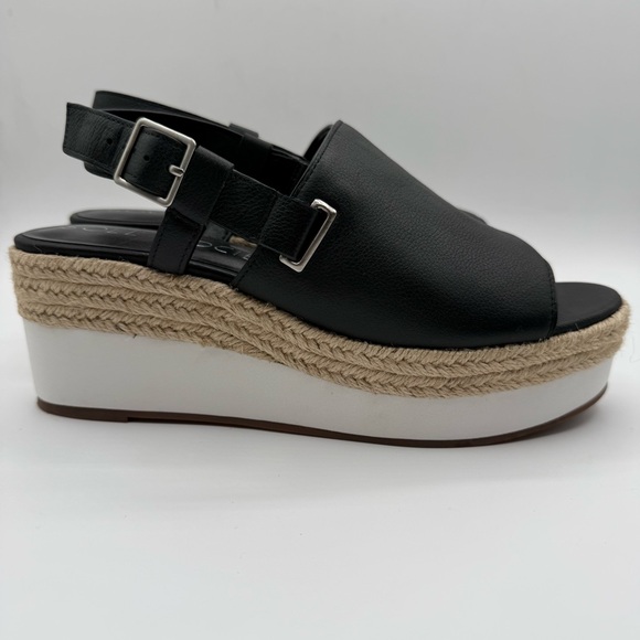 Sole Society Ayelani Boho Black Espadrille Wedge Open Toe Sandals SZ 9M - Picture 10 of 16